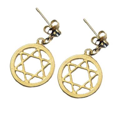 Imagem de Brinco Estrela de David com aro 17 mm - Sunshine Cristais, Dourado