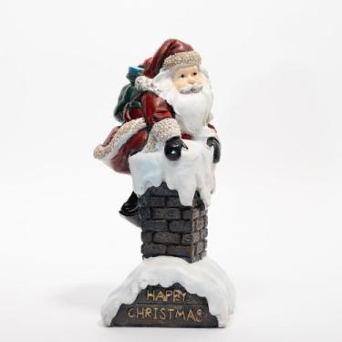 Imagem de Papai Noel Chaminé Decoração Enfeite Natal Em Resina 20cm - Gici Chris