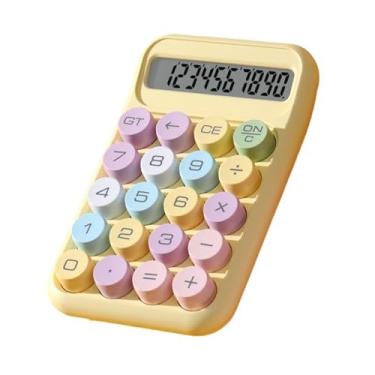 Imagem de Calculadora Científica, Display Lcd de 10 Dígitos, Botão Mecânico Portátil, Calculadora para Estudantes, Exames, Peso Leve, Abs (Amarelo)