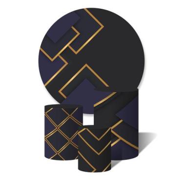 Imagem de Trio de Capas Cilíndricas + Painel Redondo Sublimado c/ Elástico Forma