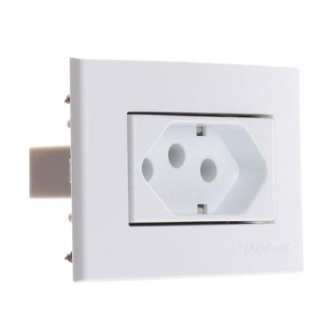 Imagem de Conjunto Móvel Móveis Planejados Tomada 2P+T 250V~ Branca Fosca Acetin