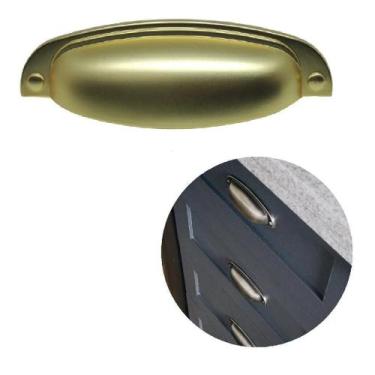 Imagem de Puxador Concha 115 Colonial 096Mm Dourado Fosco Italyline - Italy Line