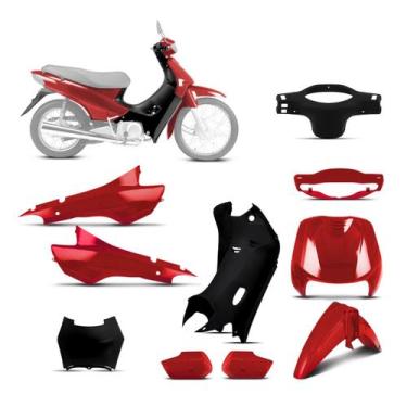 Imagem de Kit Peças Plásticas Biz 100 1998 À 2005 - PRO TORK, VERMELHO IPIRANGA 