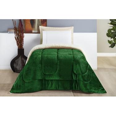 Imagem de Coberdrom Sherpa Manta Soft Everest Solteiro Varias Cores Verde, Cinz,