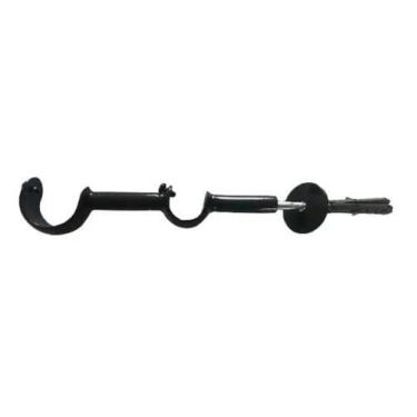 Imagem de Kit 2 suportes duplo alongado para varão 28/19mm - preto - ART DECORAR
