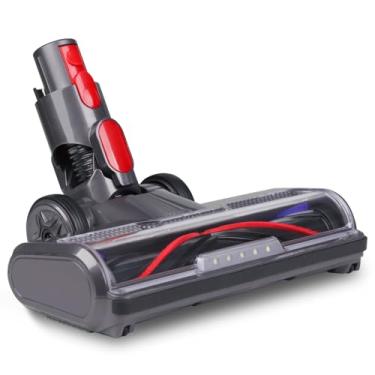Imagem de HESTIA Acessório de piso de madeira para aspiradores de pó sem fio Dyson V7 V8 V10 V11 V15 SV10 SV12 SV14 sem fio, escova de rolo em forma de V, faróis de LED, peças de reposição a vácuo para Dyson