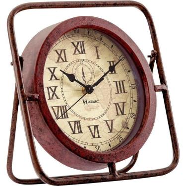 Imagem de Relógio Mesa 25cm Retrô Ferro Aço Vintage Romano Velho 6487