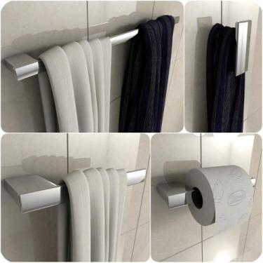 Imagem de Kit De Acessórios Para Banheiro Cromado Master 4 Peças - CONTEL STORE