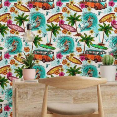 Imagem de Papel De Parede Adesivo Summer Surf N014187 0,58x2,5M - Adesivo BR