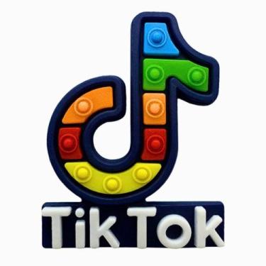 Imagem de Kit 50 Peças aplique Emborrachado Logo TikTok - RAE, Preto