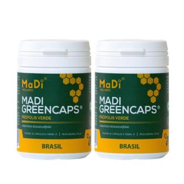 Imagem de 2x Extrato de Própolis Verde MaDi GreenCaps 30 Capsulas