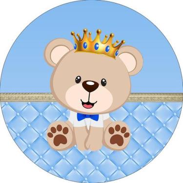 Imagem de Painel De Festa Redondo 1,50x1,50 - Ursinho Cute Príncipe 007 - Via Co