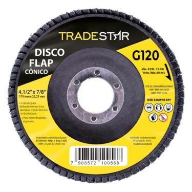 Imagem de Disco Flap Conico 4.1/2 X 7/8 Fds115-120fc Z120 Grão 120 - Tradestar
