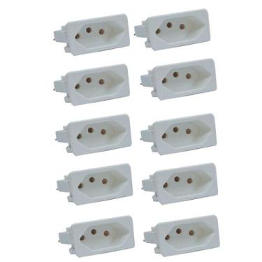 Imagem de Modulo Tomada 10a Amperes Embutir Fêmea 3 Pinos 10 Unidades - MARELAGO