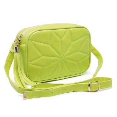 Imagem de Bolsa Feminina Matelasse Transversal Tiracolo Verde Lima - CM Shoes
