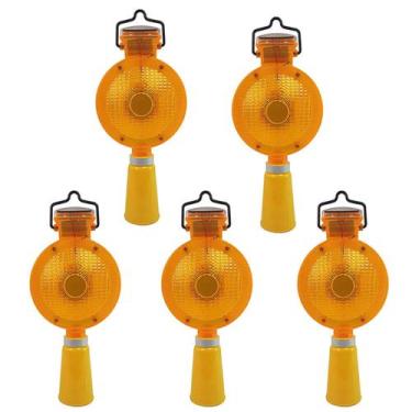 Imagem de Sinalizador Viario Solar Cone Kit 4 Uni Sinalizaçao Rua Rodovia Estrad