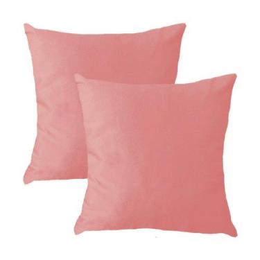 Imagem de Kit 2 Capas para Almofada em Veludo Liso 43x43 com Enchimento 50x50 Vá