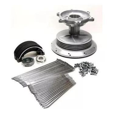 Imagem de Cubo Roda Traseiro Tornado  com Raios 4mm/Rolamentos/Lona de Freio - F