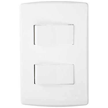 Imagem de Conjunto com 2 Interruptores Simples com Placa 4X2, Alumbra, Siena 6521, Branco