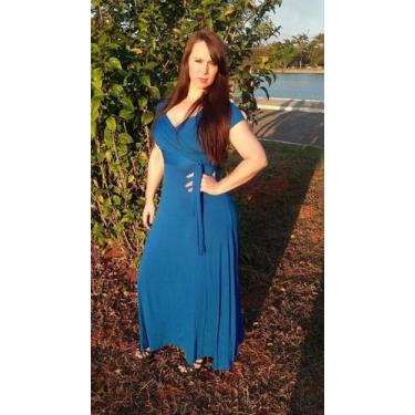 Imagem de Vestido Longo Plus Size Faixa Moda Evangélica Feminina - Miss Flower, 