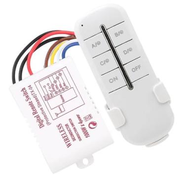 Imagem de Interruptor de Controle Remoto Sem Fio, Interruptor de Controle Remoto RF de Luz de Lâmpada Receptora de 4 Vias AC180-240V 1000W, Lâmpadas LED Com Distância (MR704 Quatro canais