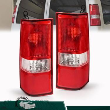 Imagem de Par de montagem de luz traseira compatível com Chevy Express 1500 2003-2014 e GMC Savana 1500, 2003-2023 Chevy Express 2500/3500 e GMC Savana 2500/3500, lâmpadas de freio traseiro de halogênio (lado