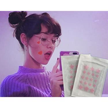 Imagem de Smileplus Adesivos para acne hidrocolóide com estrelas em cores rosas, 36 peças, 2 tamanhos (8 mm/12 mm), adesivos de espinhas embalados individualmente para o rosto, adesivos invisíveis para espinhas