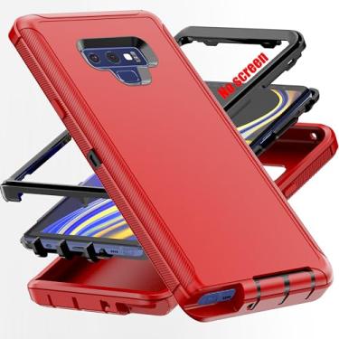 Imagem de AYMECL Capa para Note 9, [grau militar] 3 em 1 à prova de choque à prova de poeira/queda, capa de proteção resistente, para Samsung Galaxy Note 9 de 6,4 polegadas, preto + vermelho