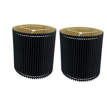 Imagem de Royal Designs, Inc. Norah Pleat Collection, Make Your Own Shade, Persiana plissada Kinfe, conjunto de 2, 33 x 33 x 30 cm, preto/dourado