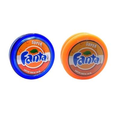 Imagem de 2 Ioiôs Profissionais de Eixo Fixo Refrigerantes - Original (Yoyo, Io-io) (Fanta Azul/Fanta Laranja)