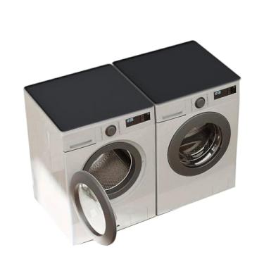 Imagem de Capas de silicone para lavadora e secadora de roupas, 65 x 65 cm, 2 peças, protetor de lavadora e secadora para lavanderia e cozinha doméstica (preto)