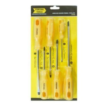 Imagem de Kit Chave Fenda/ Philips Aço Jogo 6 Peças Fertak 4805