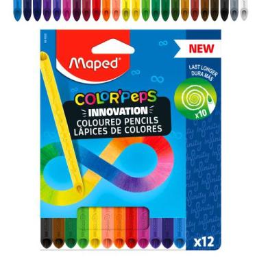 Imagem de Caixa De Lápis De Cor Infinito Maped 12 Cores Color Peps Infinity