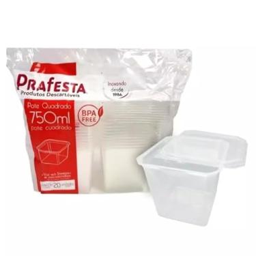 Imagem de Pote Quadrado 750ml com Tampa - Freezer e Micro-ondas - (Ideal Para Bolo no Pote, Sobremesa e Caldo) (20)