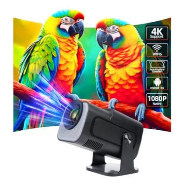 Imagem de Mini, Projetor Portatil 5G Wifi 6, Bluetooth 5.0 e Android 11, Suporte 4K e 720P Nativo, 12,000 Lumens, Projetor Led com 4D/4P e Auto de Correccao, 180° Giratorio, Zoom Eletronico