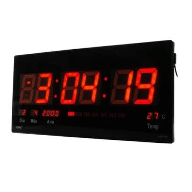 Imagem de STO746 - Relogio De Parede Led Digital Data Temp 46 Cm Calendario - Sh