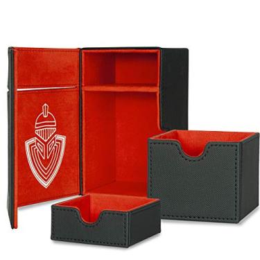 Imagem de Card Guardian - Premium 100 Card Deck Box with Dice Compartment for Trading Card Games TCG (Black) Compatible with Magic the gathering (MTG), Commander Deck, Yugioh Deck Box, Sports Cards Binder