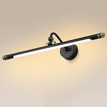 Imagem de Luminária de parede de cobre com barra de luz LED para espelho de banheiro, luminária frontal ajustável para espelho de banheiro, luzes giratórias para espelho de banheiro, penteadeira (cor: