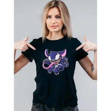 Imagem de Camiseta Lilo Stitch Venom Camisa Masculina Unissex Roupa Feminina Bab