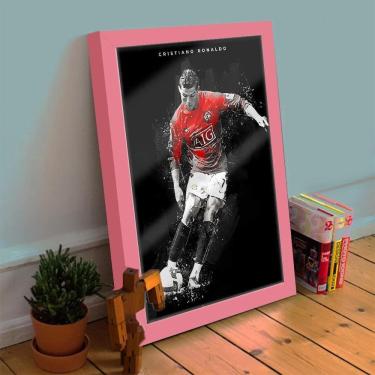 Imagem de Quadro Decorativo Cristiano Ronaldo 33x25 C/ Vidro CR7