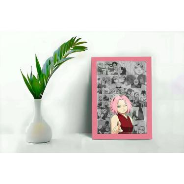 Imagem de Quadro Decorativo Sakura Haruno C/ Moldura e Vidro 33x25 cm