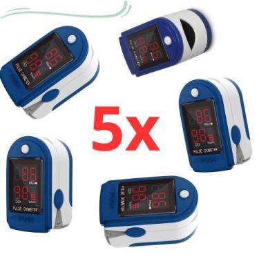 Imagem de Super Kit 5 Oxímetro Digital Dedo Medidor Saturação Sangue - QLEDS