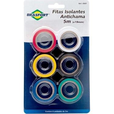 Imagem de Fitas Isolantes Coloridas 19mmx 5mts - Brasfort 8387 
