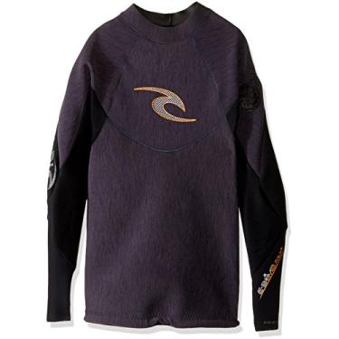 Imagem de Rip Curl E-Bomb Pro Jaqueta de mergulho de manga comprida, médio, cinza-carvão/preto/laranja