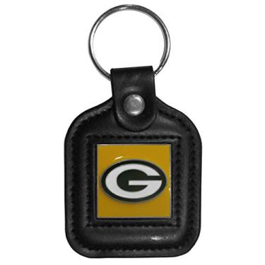 Imagem de Chaveiro quadrado de couro NFL Siskiyou Sports Fan Shop Green Bay Packers tamanho único preto