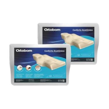 Imagem de Kit 2 Travesseiros Ortopédico Anatômico Cervical Corpo Macio