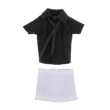 Imagem de Amagogo Roupas para figuras femininas 1/12, fantasias de figuras de ação, roupas para de ação de 6 polegadas, Camisa Preta