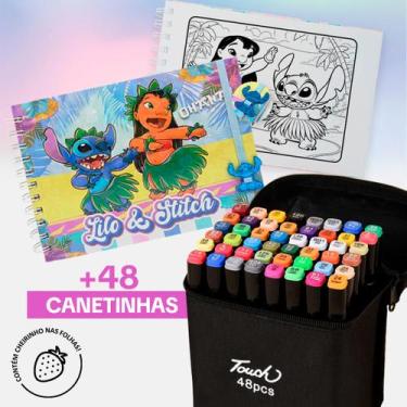 Imagem de Kit Canetinhas Coloridas Touch e Livro de Colorir Bobbies Good Profiss