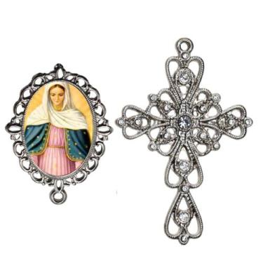 Imagem de Crucifixo Arabesco Terço de Noiva Relicario Nossa Senhora das Lagrimas