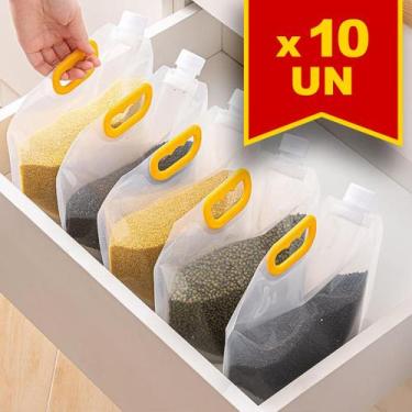 Imagem de Kit 10 Sacos para Armazenar Alimentos com tampa dispenser - Yaay